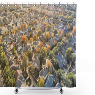 Personality  Panoramic Top View Urban Sprawl Suburbs Dallas During Autumn Sea Shower Curtains