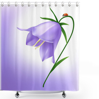Personality  Bluebell With Ladybug. Shower Curtains
