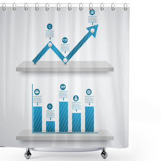 Personality  Business Graph With Arrow Vector Illustration Shower Curtains
