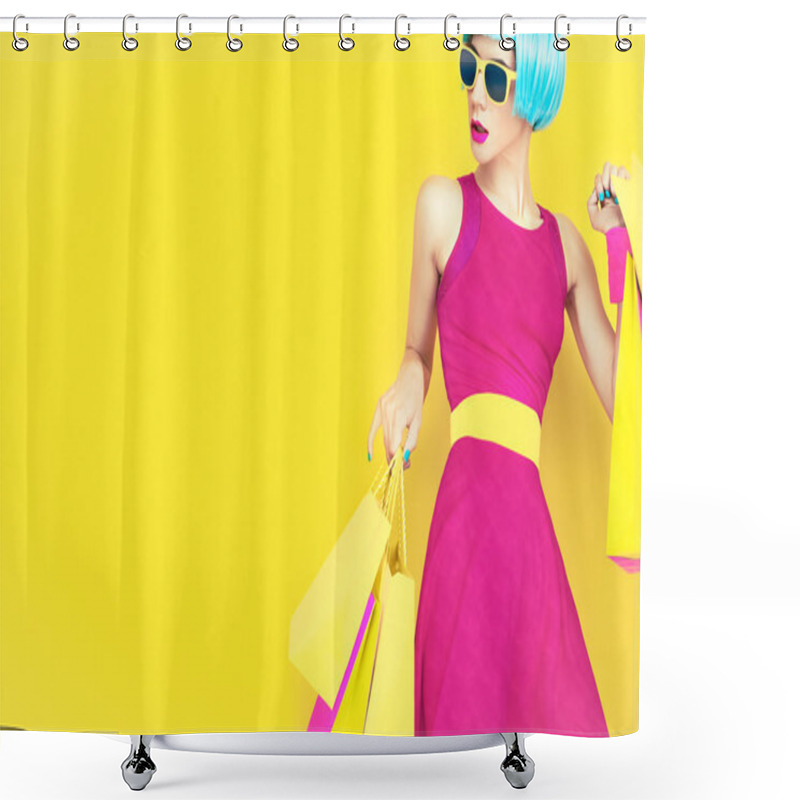 Personality  Shopping crazy girl shower curtains
