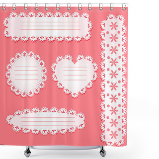 Personality  Vector Set Of Paper Laces Shower Curtains