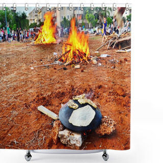 Personality  Lag BaOmer Taboon And Bonfires In Israel Shower Curtains