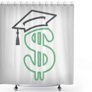 Personality  Graduate Student Loan Icons - Student Loan Graphics For Education Financial Aid Or Assistance, Government Loans, And Debt Shower Curtains