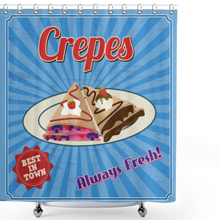 Personality  Crepes Retro Poster Shower Curtains