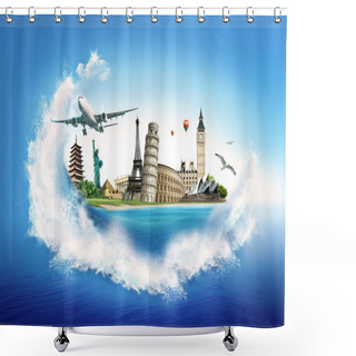 Personality  Travel – Collection Of The World Monuments Shower Curtains