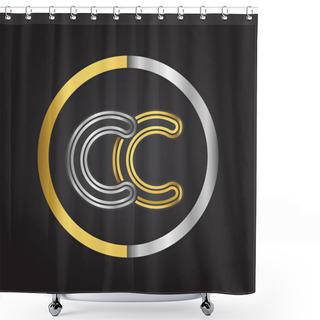 Personality  Vector Illustration Of  Golden Letters Cc Shower Curtains