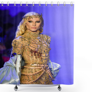 Personality  NEW YORK, NEW YORK - FEBRUARY 09: Phillipe Blond Walks Runway For The Blonds During New York Fashion Week: The Shows At Gallery I At Spring Studios On February 09, 2020 In NYC Shower Curtains