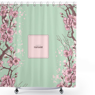 Personality  Elegante Sakura Cards Set Shower Curtains