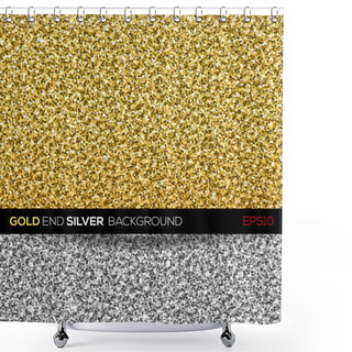 Personality  Gold And Silver Glitter Texture. Vector Background. Shower Curtains