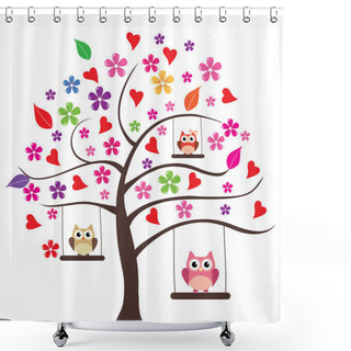 Personality  Owl Family Shower Curtains