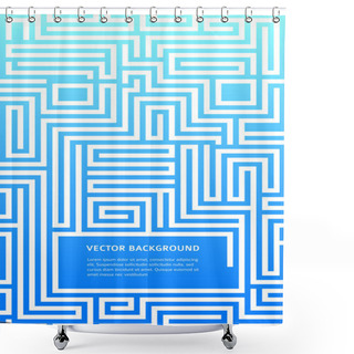 Personality  Blue Maze Magazine Pages A4 Size Proportions Shower Curtains