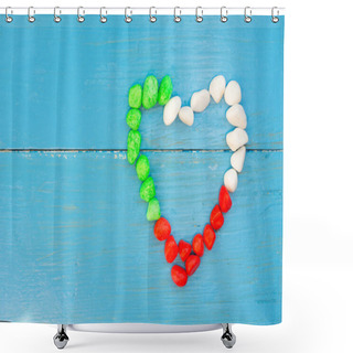 Personality  Italy Flag From Colored Stones Shower Curtains