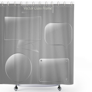 Personality  Glass Frame Set Shower Curtains
