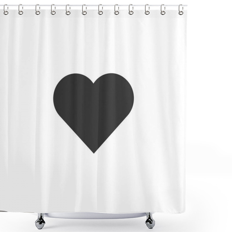 Personality  Heart Icon. Love Symbol. Health Sign Silhouette Shower Curtains