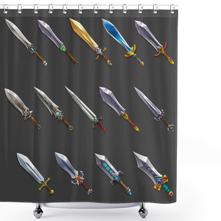 Personality  Collection Of Decoration Weapon For Games Shower Curtains
