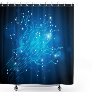 Personality  Circuit Board Tree Background - Creative Idea Vector Shower Curtains