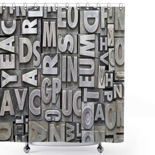 Personality  Metal Letterpress Letter Background Shower Curtains