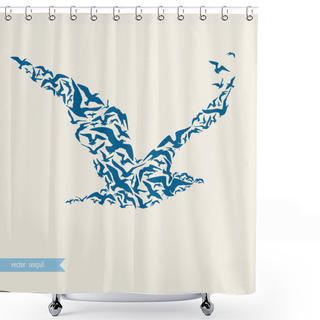 Personality  Seagull Made Of Seagulls Shower Curtains