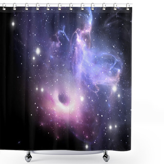 Personality  Black Hole In The Nebula Shower Curtains