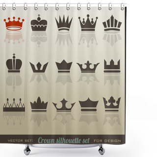 Personality  Crown Collection And Silhouette Set Shower Curtains
