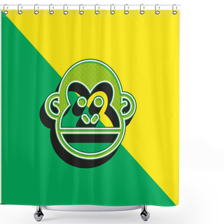 Personality  Animal Green And Yellow Modern 3d Vector Icon Logo Shower Curtains