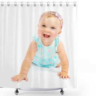 Personality  Adorable Little Baby Girl Laughing Shower Curtains