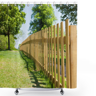 Personality  Woody Fence In Park Shower Curtains