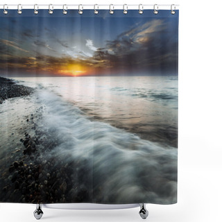 Personality  Sunset On The Sea Shower Curtains
