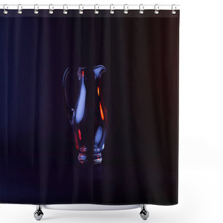 Personality  One Empty Vase With Reflection On Dark Surface  Shower Curtains
