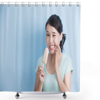 Personality  Woman Have Sensitive Teeth  Shower Curtains