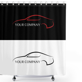 Personality  Red And Black Car Logos Shower Curtains