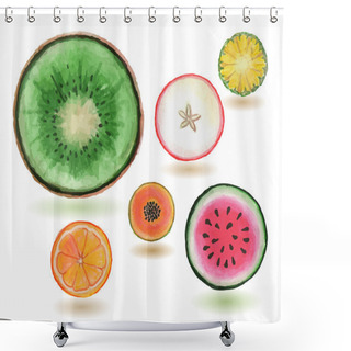 Personality  Watermelon Painted Watercolor Shower Curtains