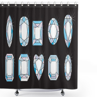 Personality  Diamond Cuts And Shapes Shower Curtains