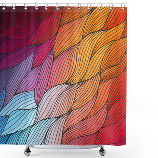Personality  Colorful Waves Texture Background Shower Curtains