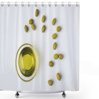 Personality  Glass Bowl With Olive Oil   Shower Curtains