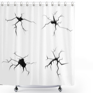 Personality  Cracks In Ground Shower Curtains