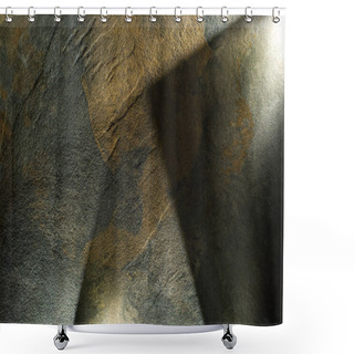Personality  Light Prism With Beams On Dark Stone Texture Background Shower Curtains