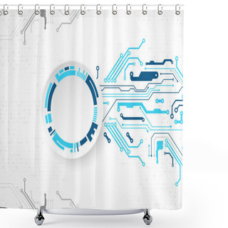 Personality  Vector Illustration, Hi-tech Digital Technology And Engineering Theme Shower Curtains