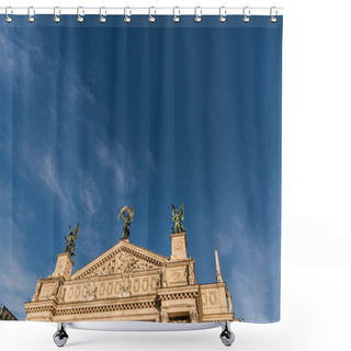Personality  Lviv Theatre Of Opera And Ballet In Sunlight Against Blue Sky Shower Curtains