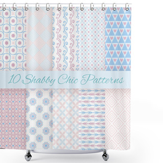 Personality  Pastel Retro Different Vector Seamless Patterns Shower Curtains