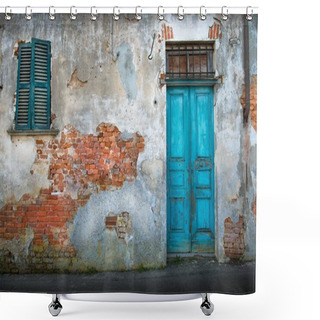 Personality  Typical Vintage Wooden Door Shower Curtains