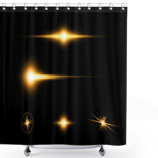 Personality  Abstract Yellow Flare Effect Elements  Shower Curtains