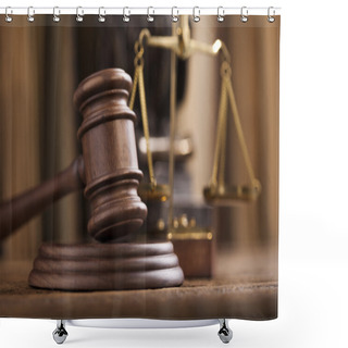 Personality  Law Theme, Mallet Of Judge Shower Curtains