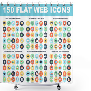 Personality  Web Icons Shower Curtains