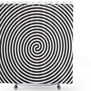 Personality  Hypnotic Circles Abstract White Black Vector Spiral Swirl Optical Illusion Pattern Background Shower Curtains