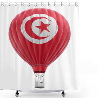Personality  Hot Air Balloon With Tunisian Flag (clipping Path Included) Shower Curtains