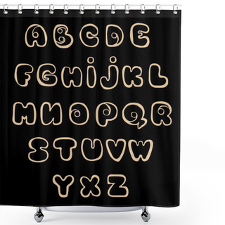 Personality  Handwritten Alphabet, Lettering. Hand Drawn Lowercase Letters. Shower Curtains