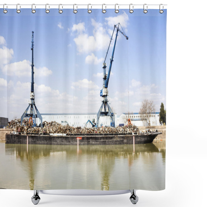 Personality  Harbor Cranes And Scrap Metal Shower Curtains