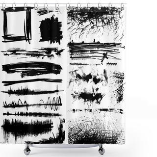 Personality  Set Of Grunge Paint Stains Shower Curtains