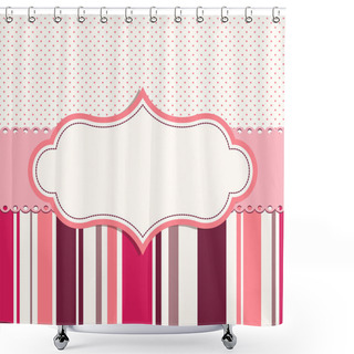 Personality  Pink Frame For Greeting Card Shower Curtains